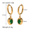 1 Pair Simple Style Round Heart Shape Inlay Titanium Steel Zircon Drop Earrings