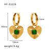 1 Pair Simple Style Round Heart Shape Inlay Titanium Steel Zircon Drop Earrings