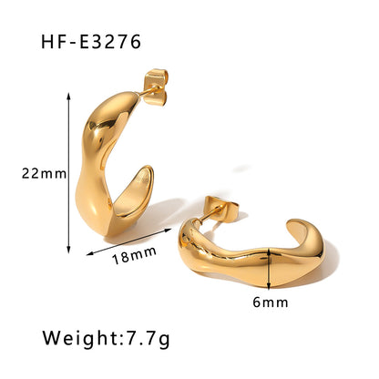 1 Pair Simple Style U Shape Heart Shape Plating Titanium Steel Gold Plated Drop Earrings