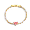 Ig Style Shiny Heart Shape Flower Bow Knot Copper Plating Inlay Zircon Bracelets