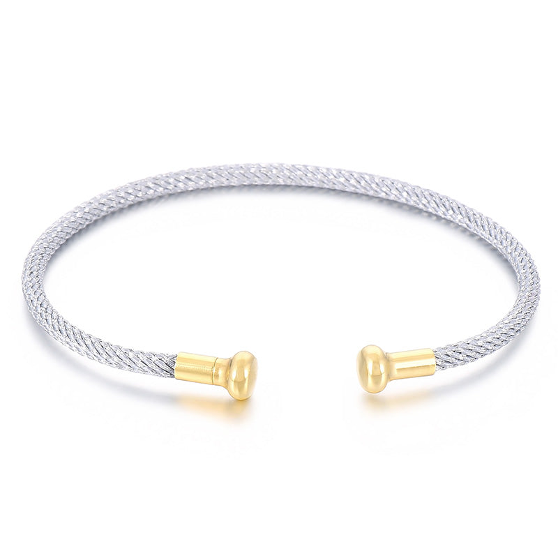 Simple Style Solid Color Stainless Steel 18k Gold Plated Bangle