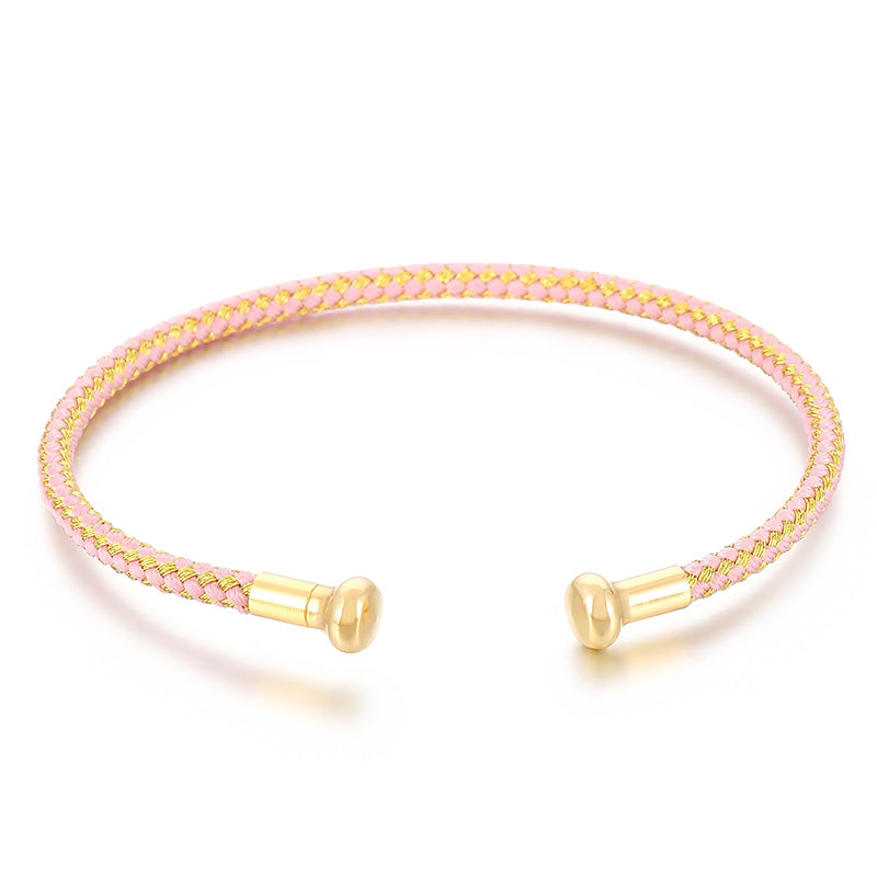 Simple Style Solid Color Stainless Steel 18k Gold Plated Bangle