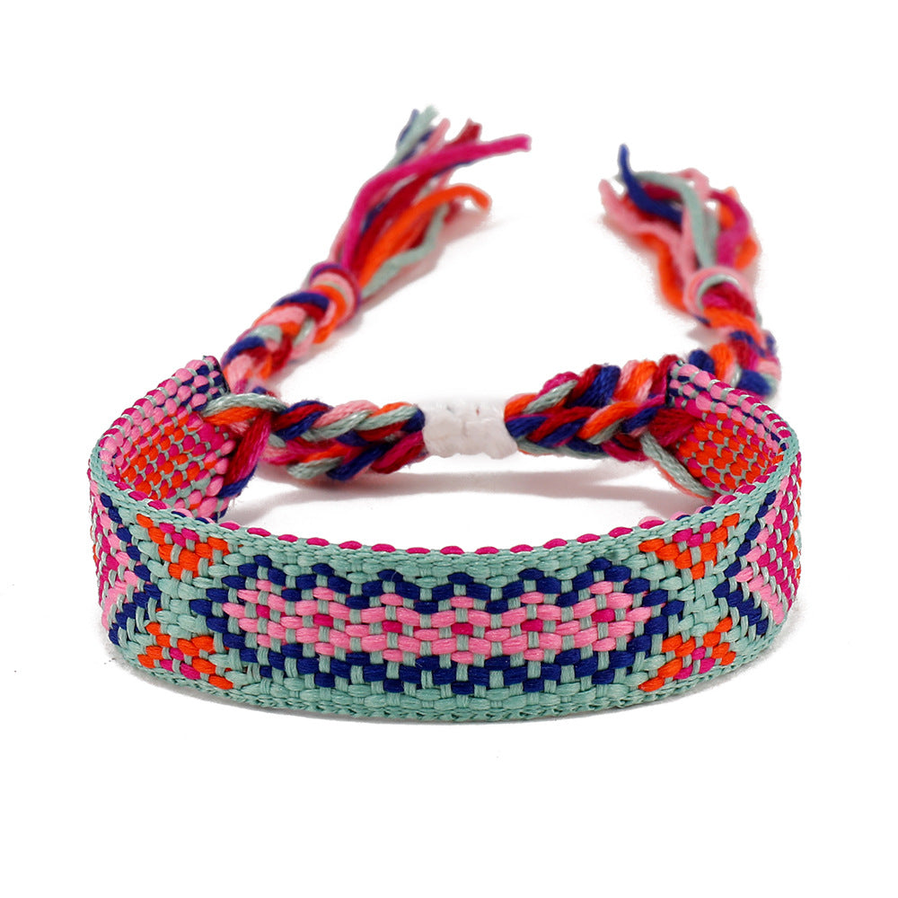 Wholesale Jewelry Casual Retro Rhombus Mixed Materials Handmade Bracelets