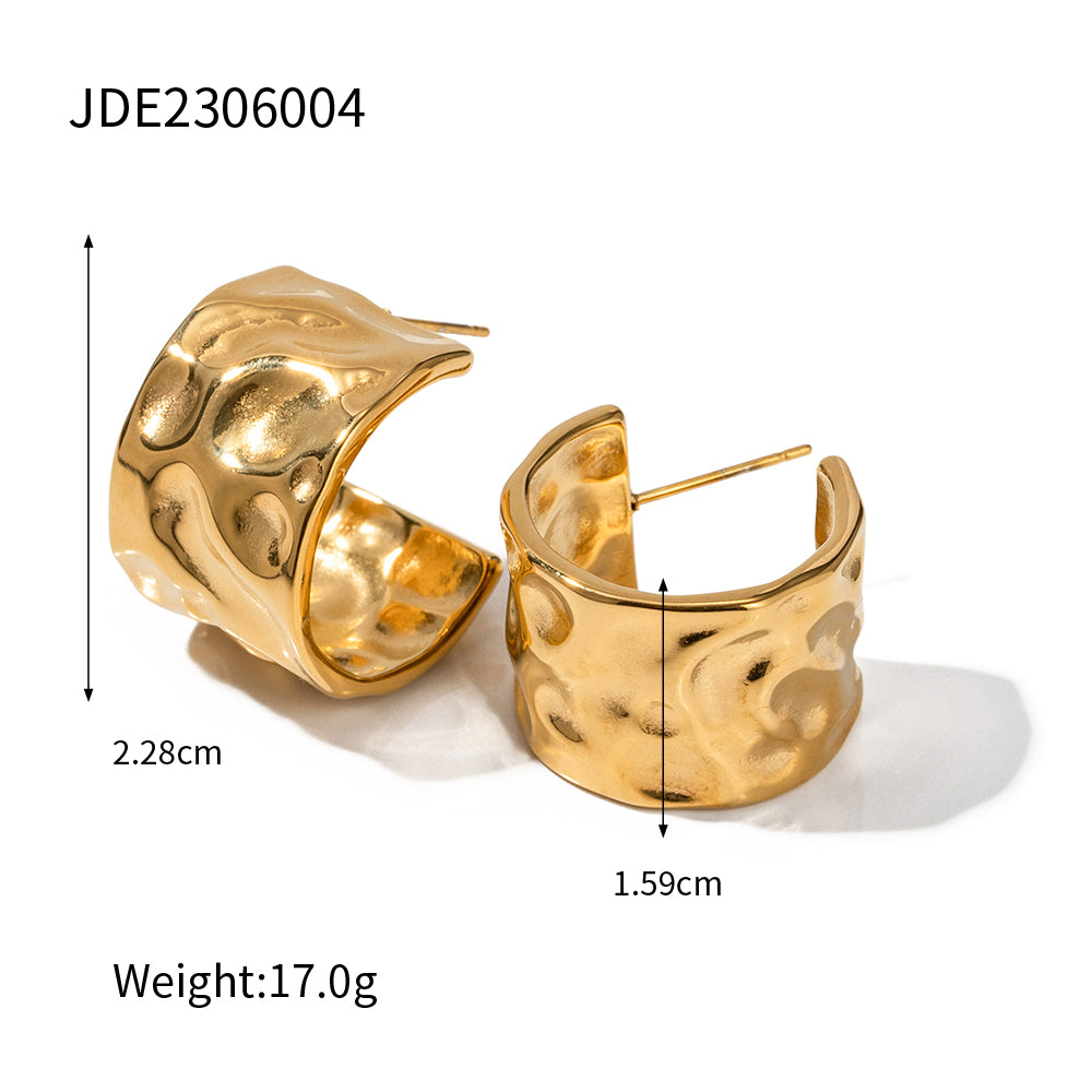 1 Pair Ig Style Retro C Shape Plating Stainless Steel 18k Gold Plated Earrings