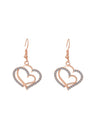 Elegant Sweet Heart Shape Copper Plating Inlay Zircon 18k Gold Plated Earrings Necklace