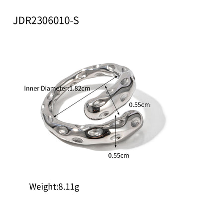 Wholesale Jewelry Simple Style Solid Color 316 Stainless Steel  Plating Open Rings