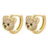 1 Pair Elegant Shiny Bear Plating Inlay Copper Zircon 18k Gold Plated Earrings