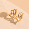 1 Piece Classic Style C Shape Asymmetrical Plating Inlay Copper Zircon 14k Gold Plated Earrings