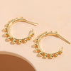 1 Piece Classic Style C Shape Asymmetrical Plating Inlay Copper Zircon 14k Gold Plated Earrings