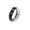 Punk Solid Color Pu Leather Ferroalloy Wholesale Wristband