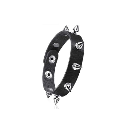 Punk Solid Color Pu Leather Ferroalloy Wholesale Wristband