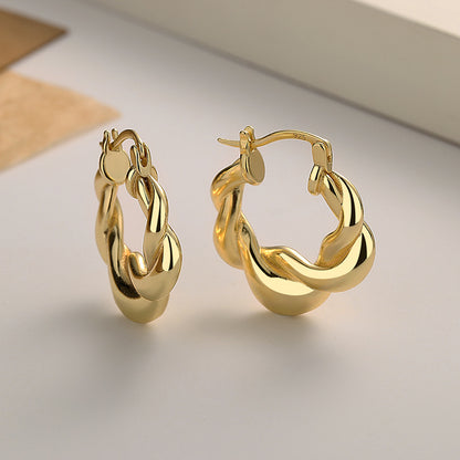 1 Pair Simple Style Solid Color Plating Copper 18k Gold Plated Earrings