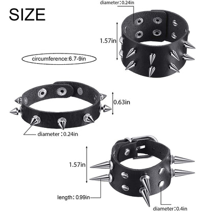 Punk Solid Color Pu Leather Ferroalloy Wholesale Wristband