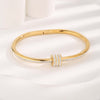 Modern Style Round Titanium Steel Gold Plated Zircon Bangle In Bulk