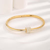 Modern Style Round Titanium Steel Gold Plated Zircon Bangle In Bulk