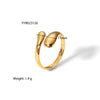 Retro Simple Style Snake Stainless Steel 18k Gold Plated Open Rings