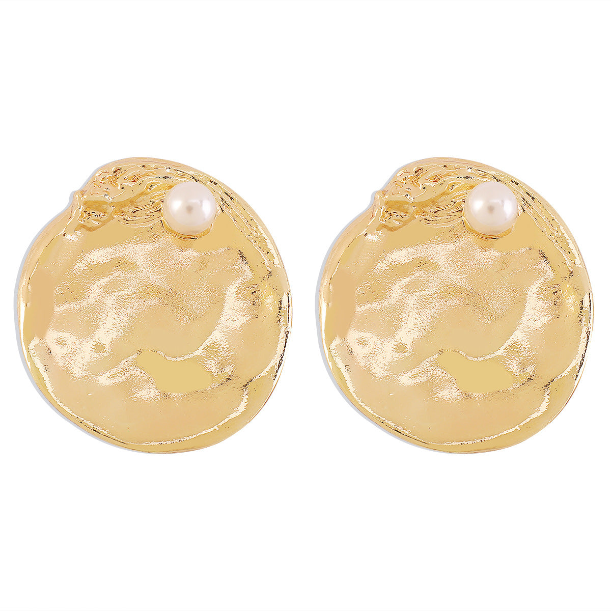 1 Pair Vintage Style Round Inlay Imitation Pearl Alloy Pearl Ear Studs