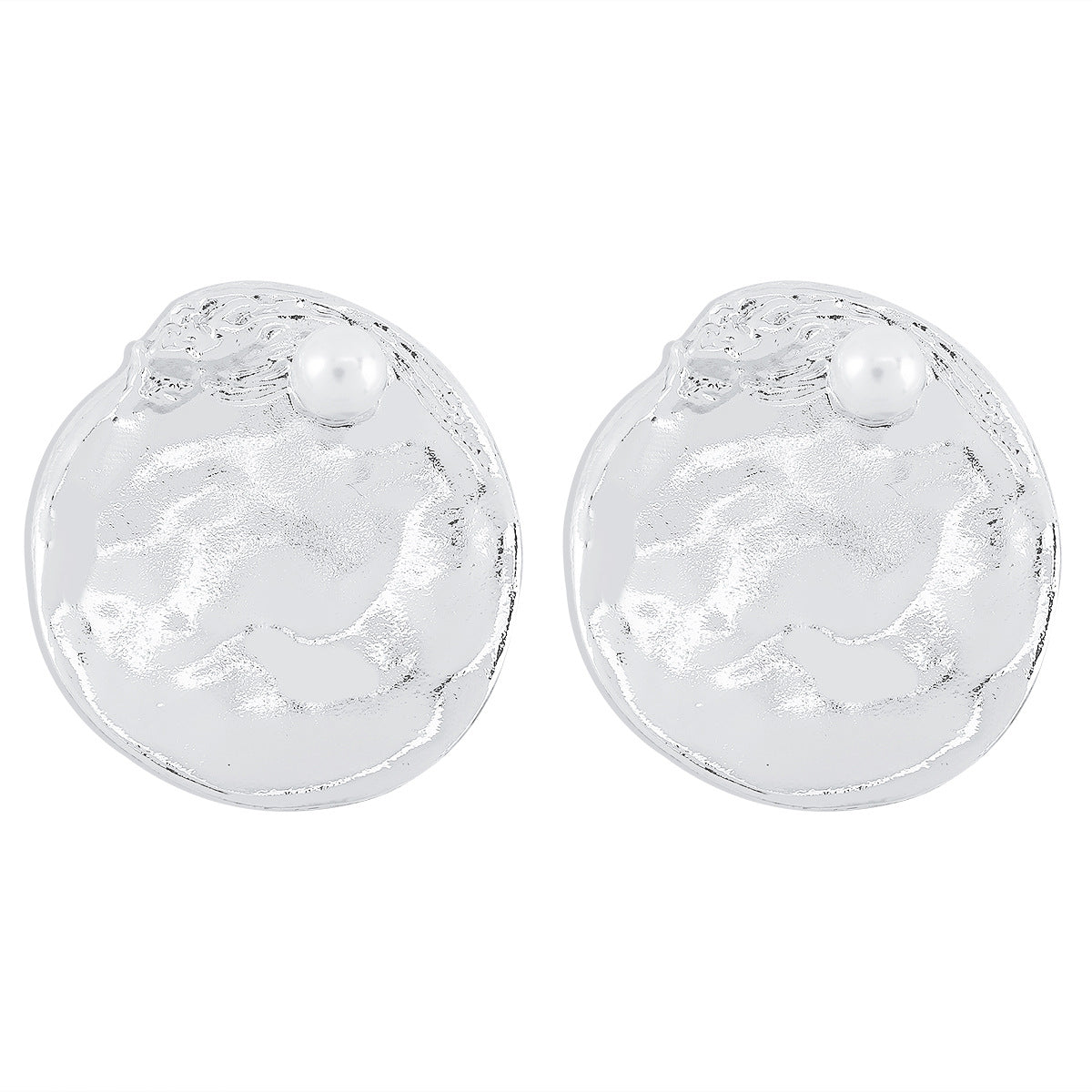 1 Pair Vintage Style Round Inlay Imitation Pearl Alloy Pearl Ear Studs