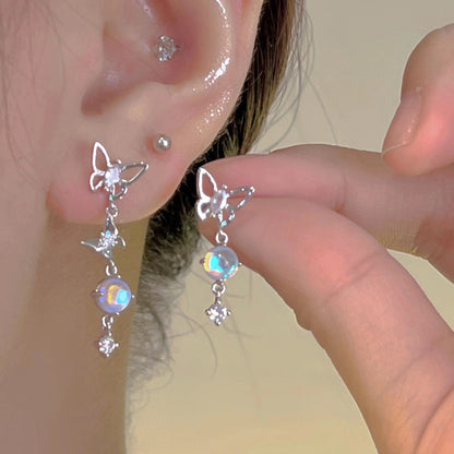 1 Pair Simple Style Heart Shape Inlay Alloy Zircon Drop Earrings Ear Studs