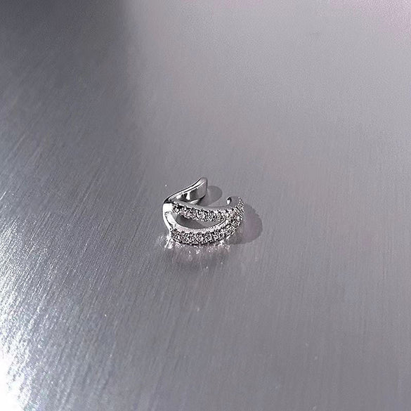 1 Piece Lady Heart Shape Plating Inlay Alloy Rhinestones Ear Cuffs