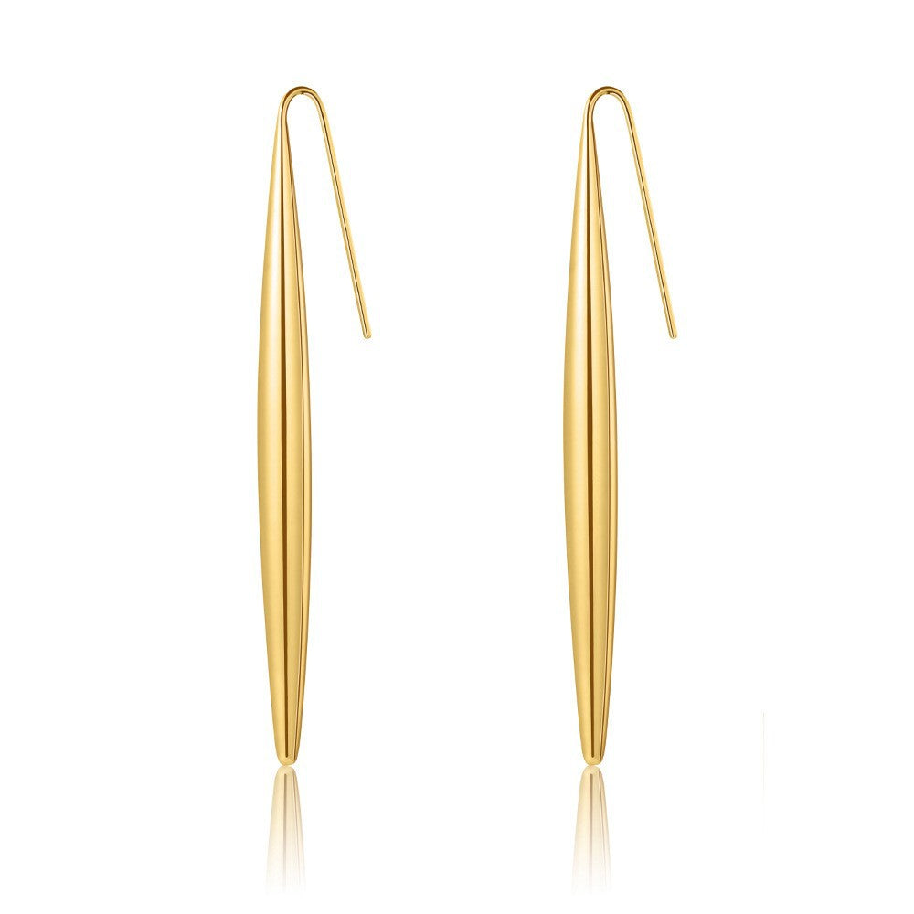 1 Pair Simple Style Solid Color Plating Stainless Steel Gold Plated Drop Earrings