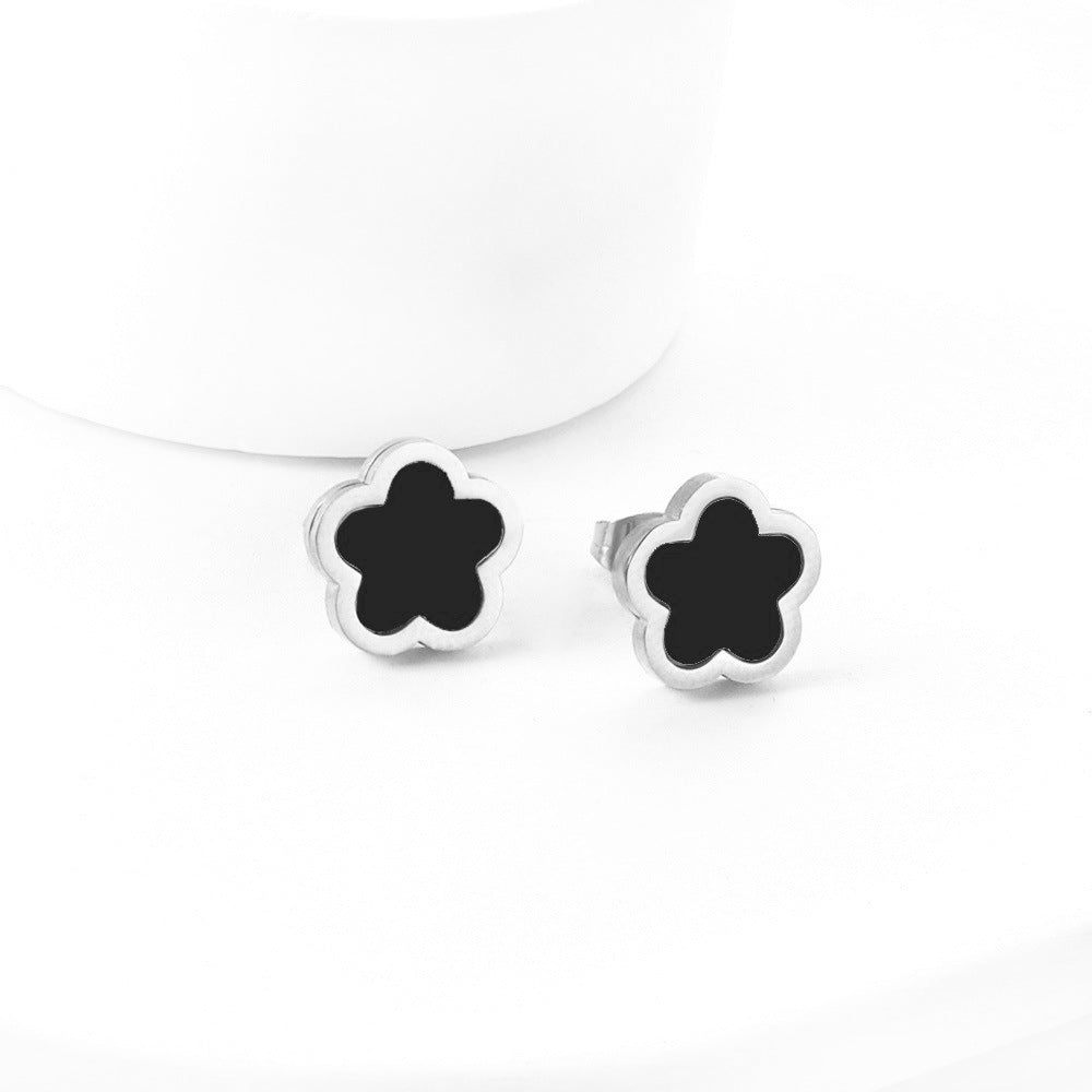 1 Pair Simple Style Flower Plating Stainless Steel Gold Plated Ear Studs