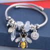 Elegant Lady Insect Stainless Steel Inlay Rhinestones Bangle