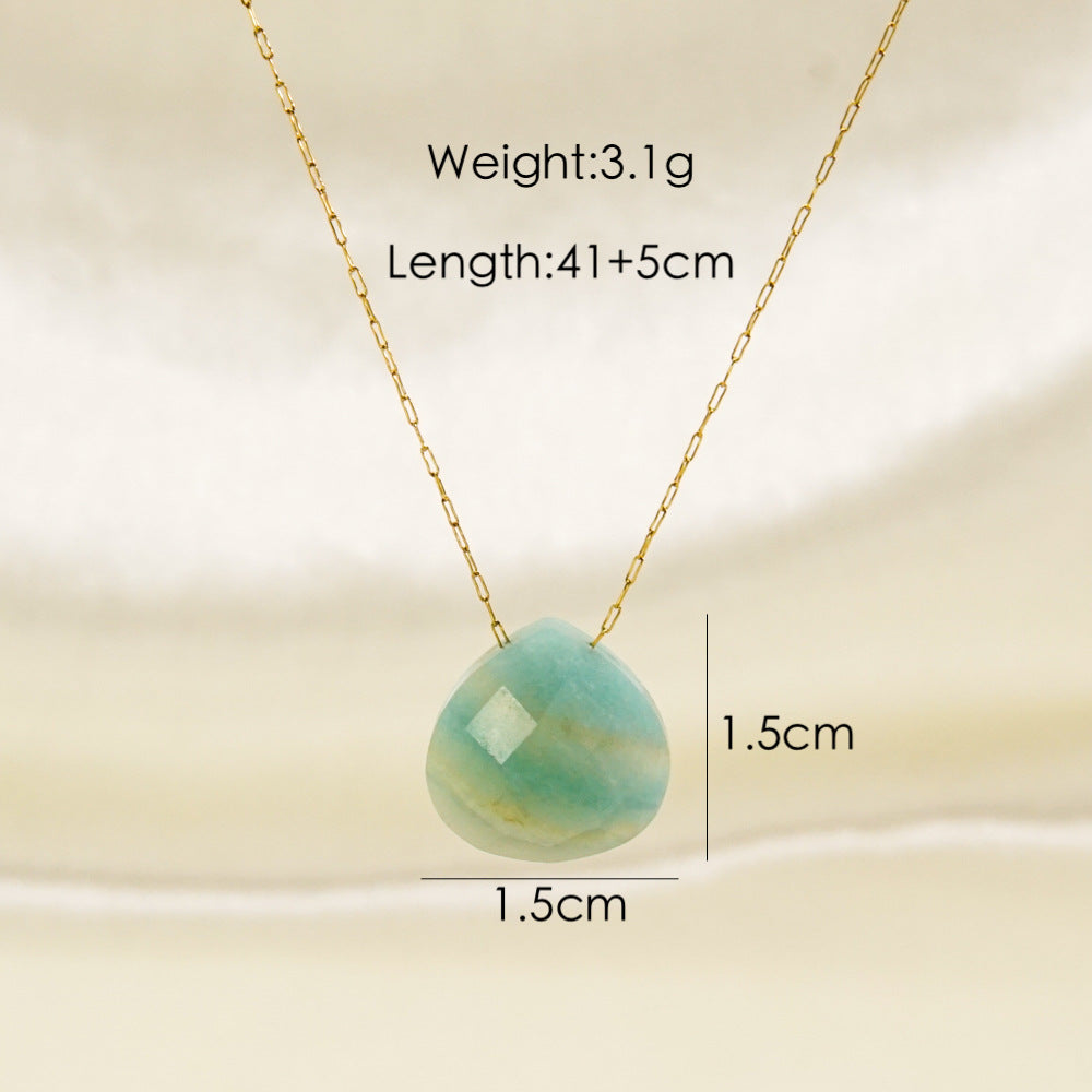 Elegant Simple Style Water Droplets Stainless Steel Plating 14k Gold Plated Pendant Necklace