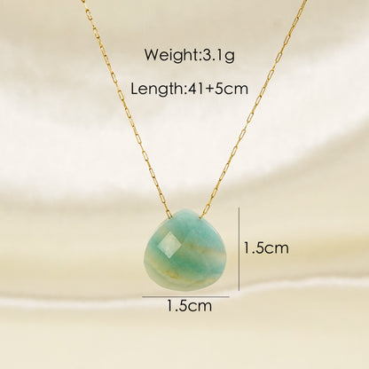 Elegant Simple Style Water Droplets Stainless Steel Plating 14k Gold Plated Pendant Necklace