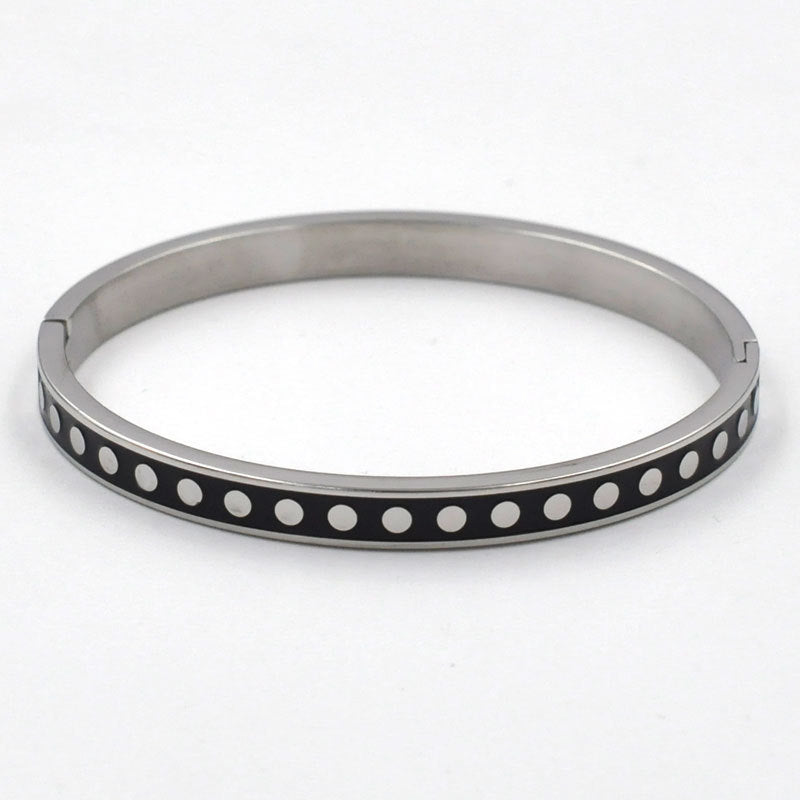 Streetwear Round Dots Stainless Steel Bangle In Bulk