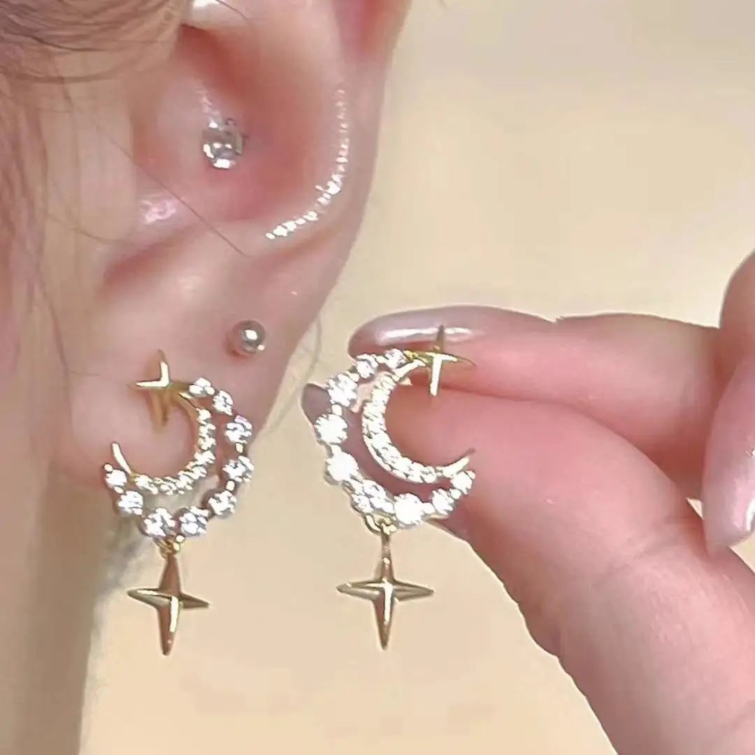 1 Pair Simple Style Heart Shape Inlay Alloy Zircon Drop Earrings Ear Studs