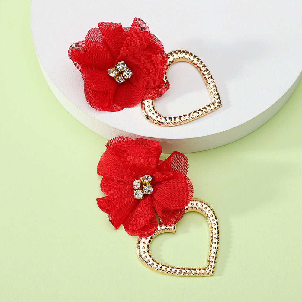 1 Pair Retro Flower Metal Plating Women's Drop Earrings