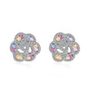 1 Pair Glam Shiny Heart Shape Flower Plating Inlay Sterling Silver Zircon Earrings