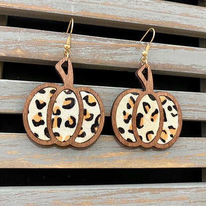 1 Pair Retro Leopard Leather Drop Earrings