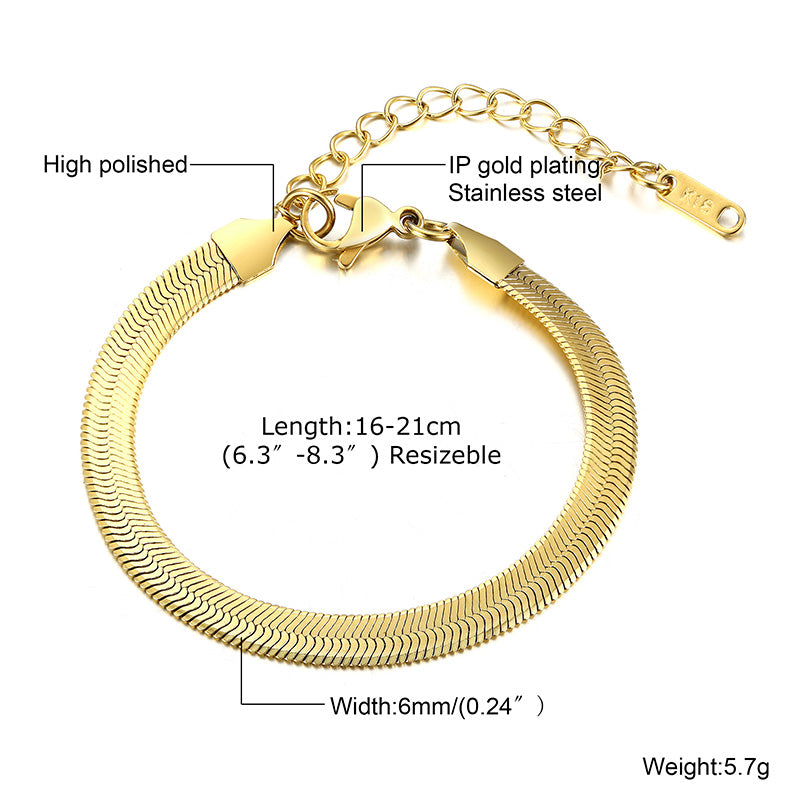 Ig Style Classic Style Solid Color Stainless Steel Plating 18k Gold Plated Bracelets