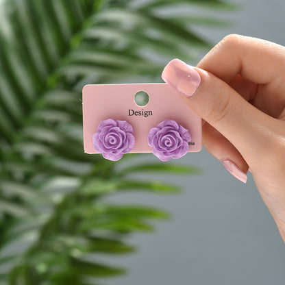 Cute Flower Arylic Women's Ear Studs