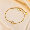 Simple Style Heart Shape Stainless Steel Gold Plated Zircon Bracelets In Bulk