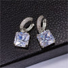 1 Pair Sweet Simple Style Shiny Square Heart Shape Rectangle Inlay Copper Zircon Drop Earrings