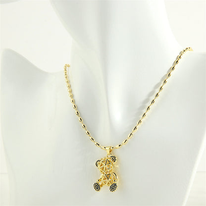 Simple Style Streetwear Little Bear Copper 18k Gold Plated Zircon Pendant Necklace In Bulk