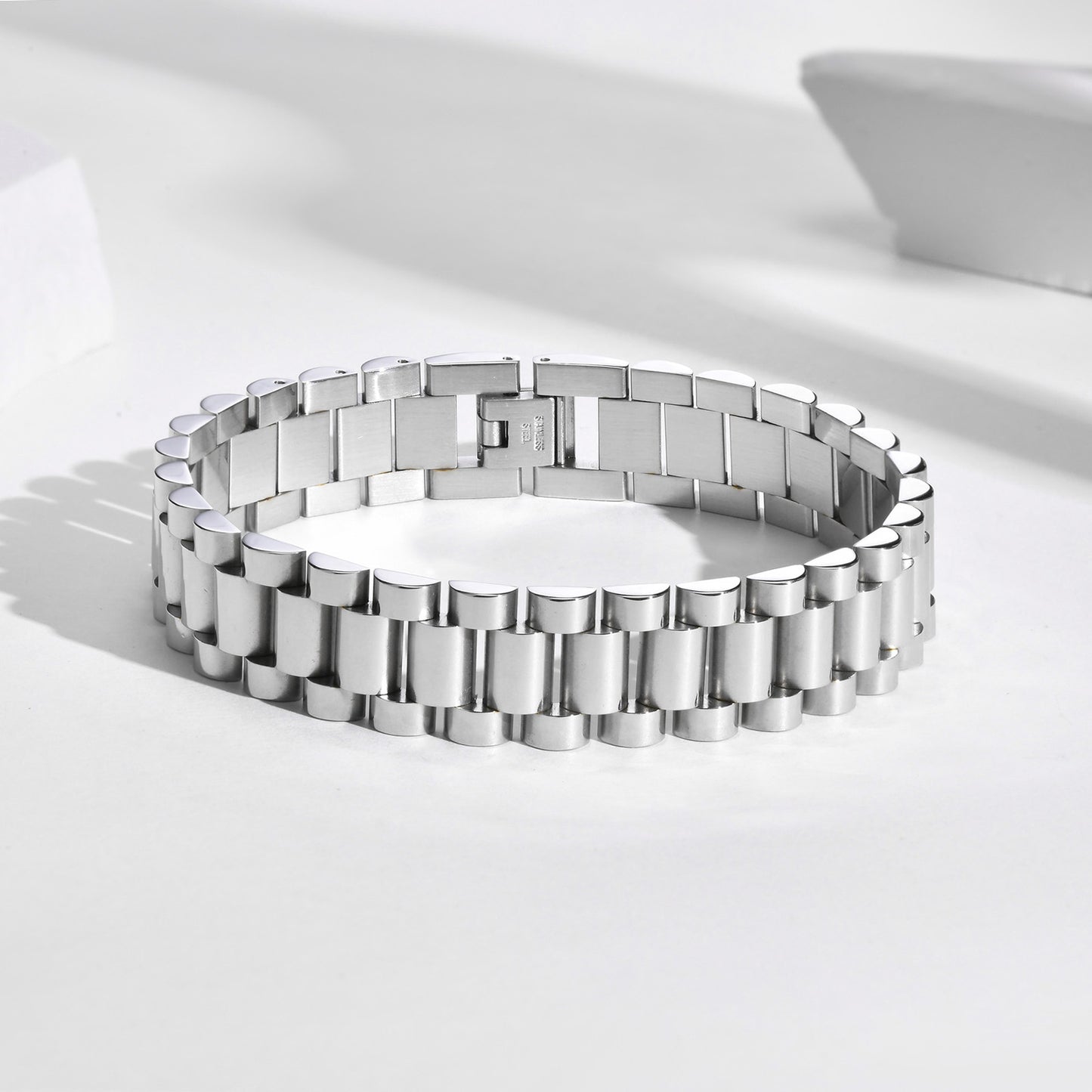 Simple Style Geometric Titanium Steel Plating Bracelets