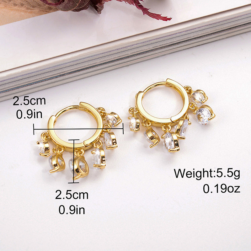 1 Pair Simple Style Streetwear Water Droplets Plating Inlay Copper Zircon Drop Earrings