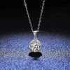 Simple Style Round Sterling Silver Inlay Moissanite Zircon Pendant Necklace