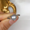 Lady Simple Style Solid Color Copper Plating Inlay Freshwater Pearl Rings