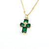 Casual Hip-hop Cross Copper Plating Inlay Zircon Gold Plated Pendant Necklace