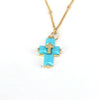 Casual Hip-hop Cross Copper Plating Inlay Zircon Gold Plated Pendant Necklace