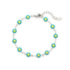 Cute Flower Stainless Steel Enamel Plating Bracelets