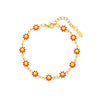 Cute Flower Stainless Steel Enamel Plating Bracelets