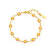 Cute Flower Stainless Steel Enamel Plating Bracelets