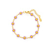 Cute Flower Stainless Steel Enamel Plating Bracelets