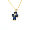 Casual Hip-hop Cross Copper Plating Inlay Zircon Gold Plated Pendant Necklace